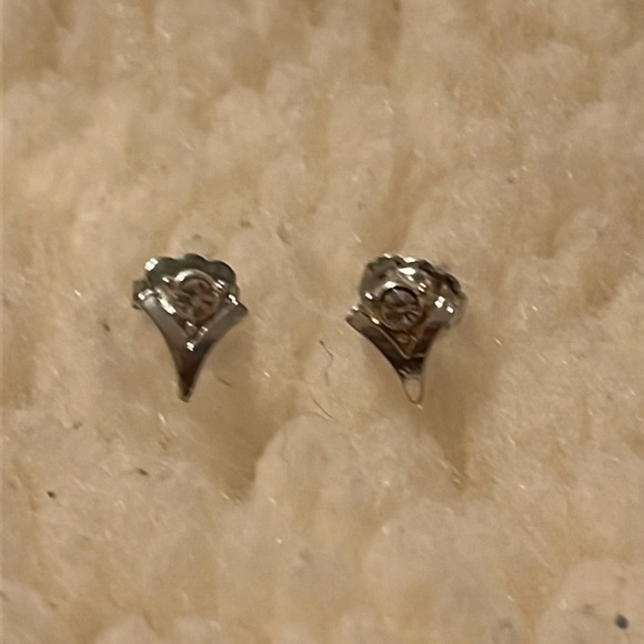 Silver Rhinestone Pierce Earrings - Picture 9 of 16